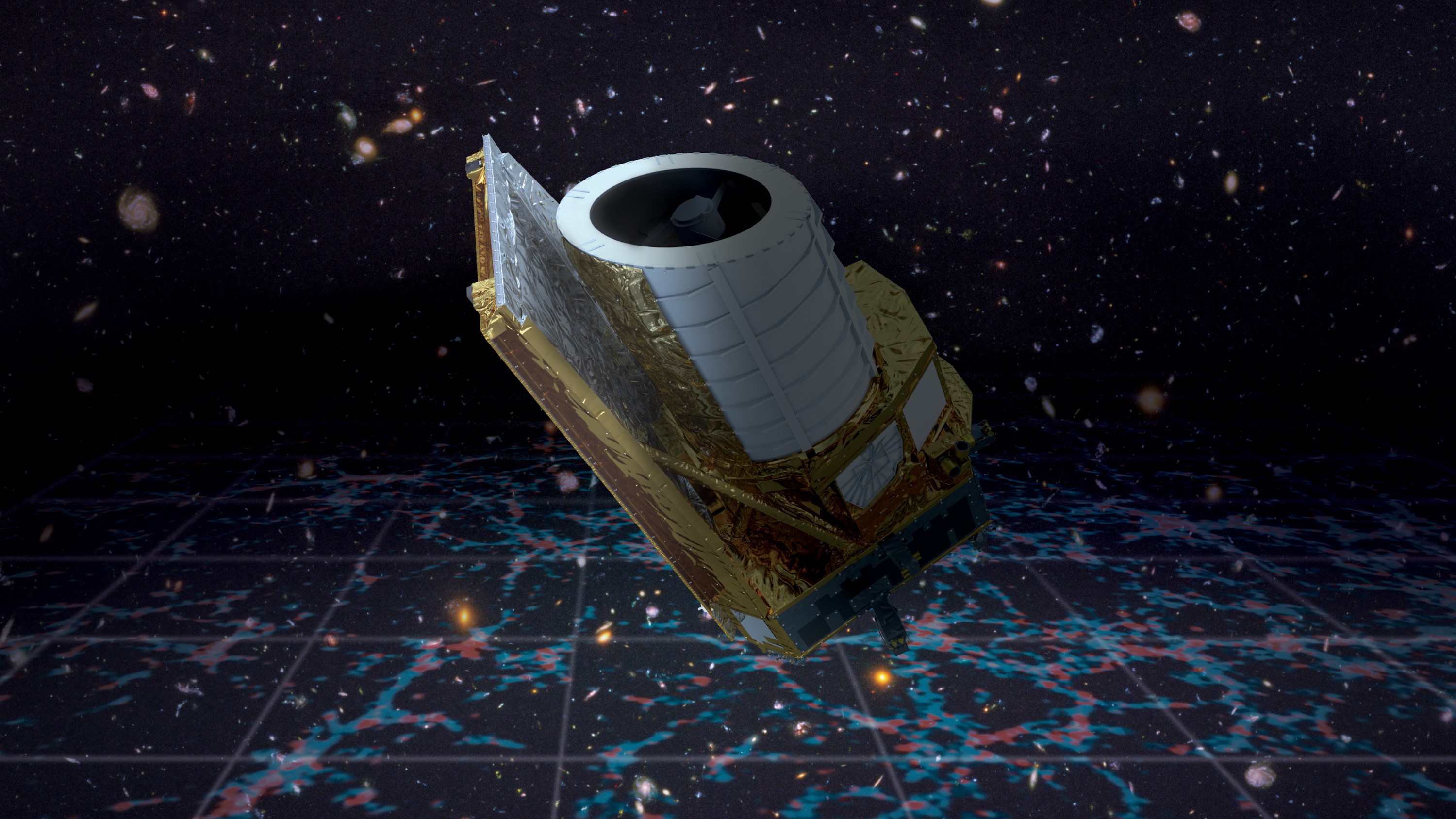 Visualisierung der Euclid-Sonde im Weltraum
